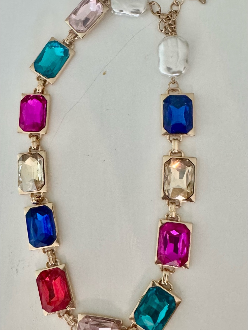 NWOTTreasure Chest Necklace from 8 other reasons multi-colored gems-Gold setting